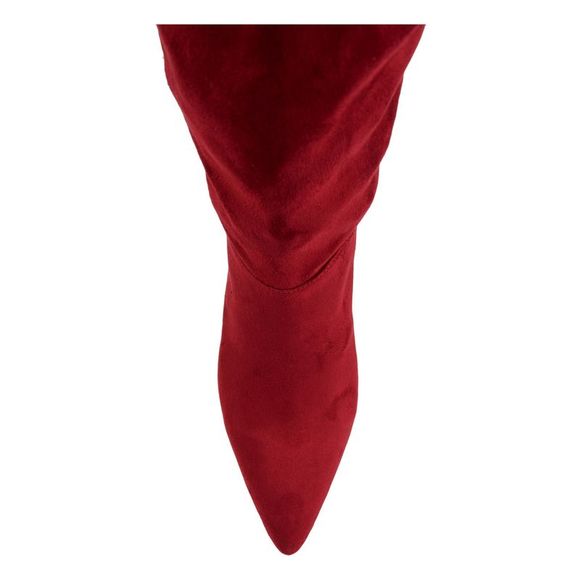 JOURNEE COLLECTION Womens Red Wide Calf Vellia Kitten Heel Heeled Boots 9 XWC - Picture 3 of 4